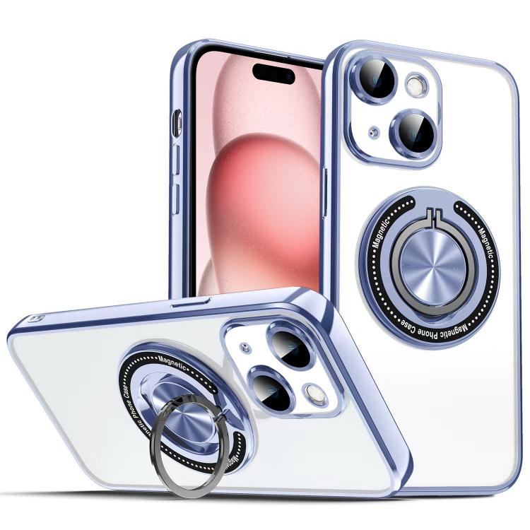 For iPhone 15 Plus Colorful 360 Invisible Ring MagSafe Phone Case