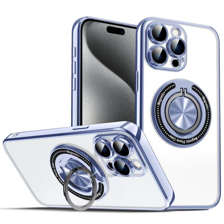 For iPhone 15 Pro Colorful 360 Invisible Ring MagSafe Phone Case
