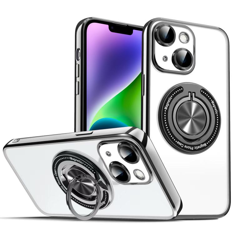 For iPhone 14 Colorful 360 Invisible Ring MagSafe Phone Case
