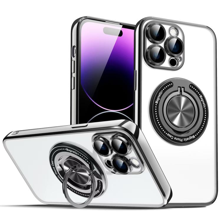 For iPhone 14 Pro Colorful 360 Invisible Ring MagSafe Phone Case