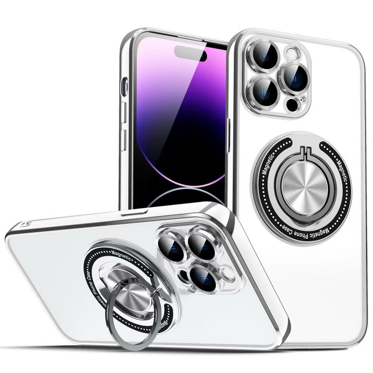 For iPhone 14 Pro Max Colorful 360 Invisible Ring MagSafe Phone Case