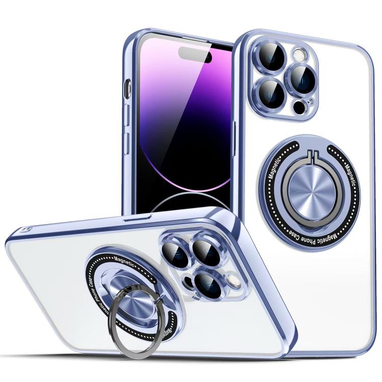 For iPhone 14 Pro Max Colorful 360 Invisible Ring MagSafe Phone Case