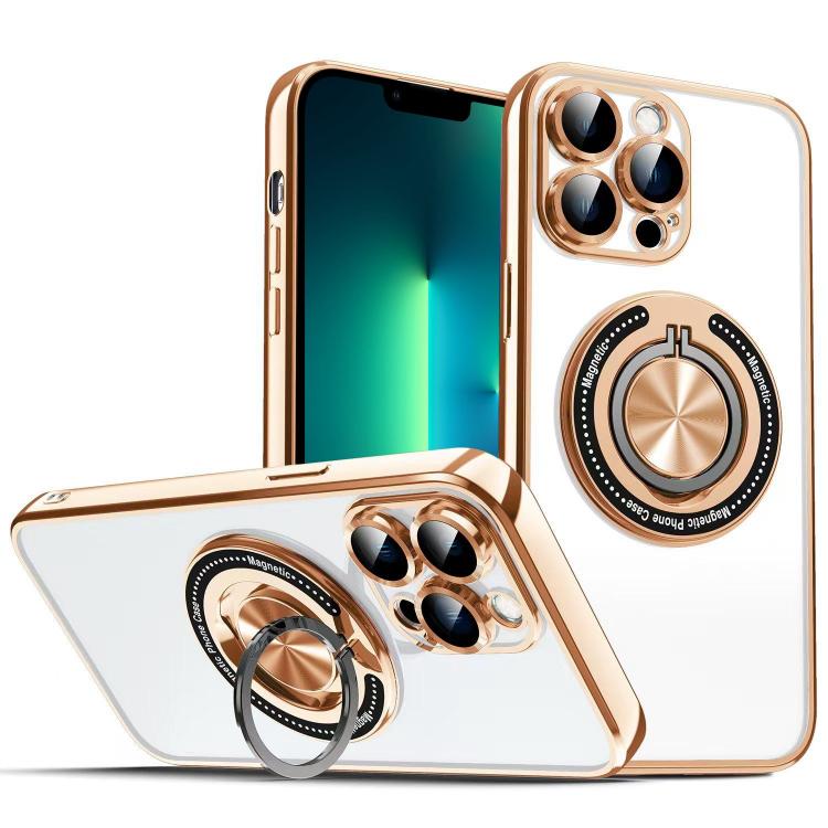 For iPhone 13 Pro Max Colorful 360 Invisible Ring MagSafe Phone Case