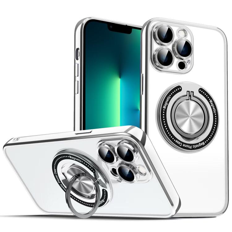 For iPhone 13 Pro Max Colorful 360 Invisible Ring MagSafe Phone Case