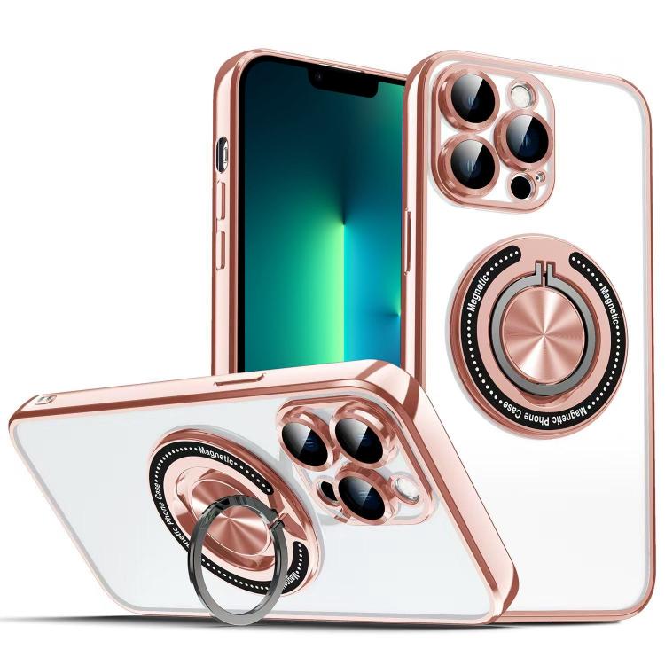 For iPhone 13 Pro Max Colorful 360 Invisible Ring MagSafe Phone Case
