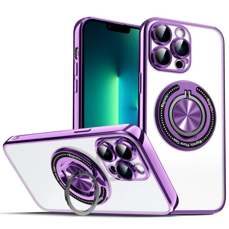 For iPhone 13 Pro Max Colorful 360 Invisible Ring MagSafe Phone Case