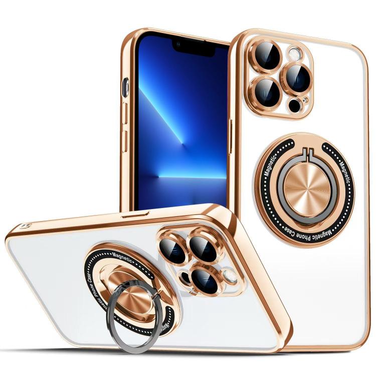 For iPhone 13 Pro Colorful 360 Invisible Ring MagSafe Phone Case