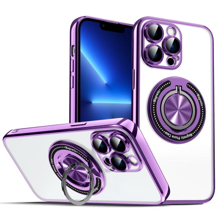 For iPhone 13 Pro Colorful 360 Invisible Ring MagSafe Phone Case