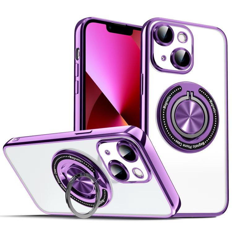 For iPhone 13 Colorful 360 Invisible Ring MagSafe Phone Case