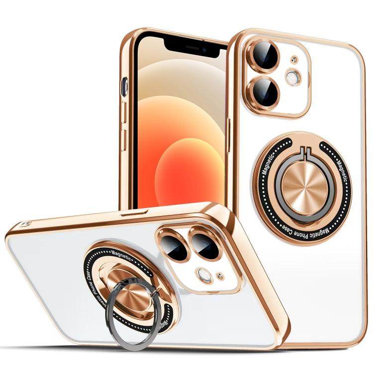 For iPhone 12 Colorful 360 Invisible Ring MagSafe Phone Case