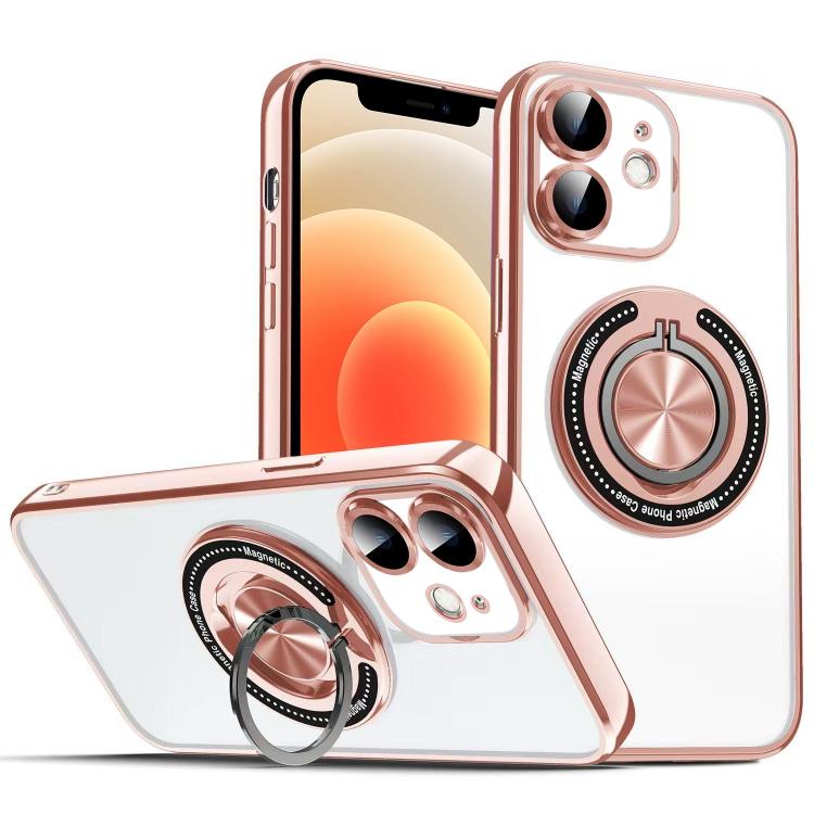 For iPhone 12 Colorful 360 Invisible Ring MagSafe Phone Case