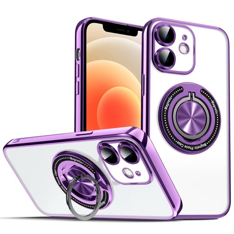 For iPhone 12 Colorful 360 Invisible Ring MagSafe Phone Case