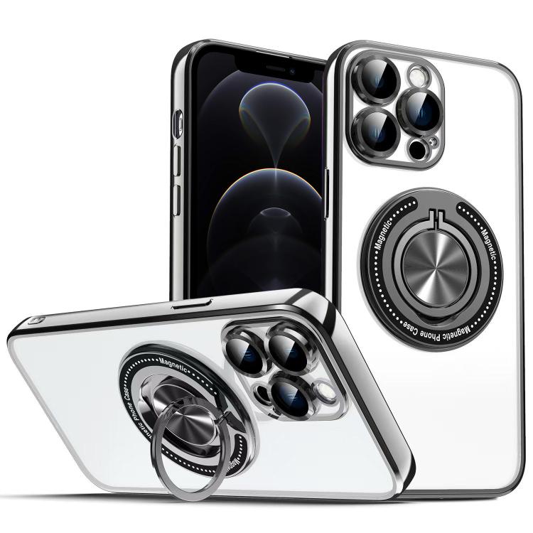 For iPhone 12 Pro Colorful 360 Invisible Ring MagSafe Phone Case