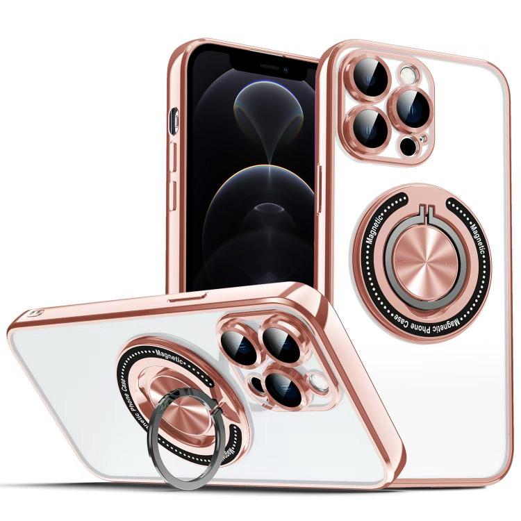 For iPhone 12 Pro Colorful 360 Invisible Ring MagSafe Phone Case