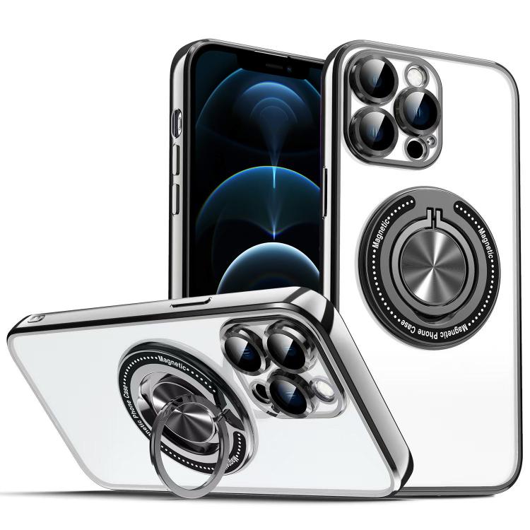 For iPhone 12 Pro Max Colorful 360 Invisible Ring MagSafe Phone Case