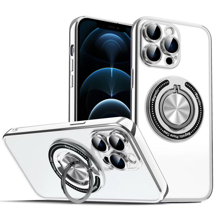 For iPhone 12 Pro Max Colorful 360 Invisible Ring MagSafe Phone Case