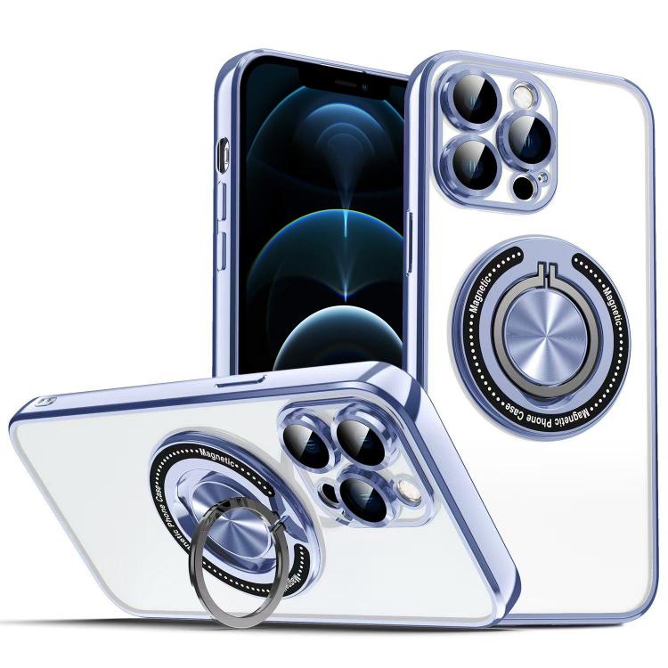 For iPhone 12 Pro Max Colorful 360 Invisible Ring MagSafe Phone Case