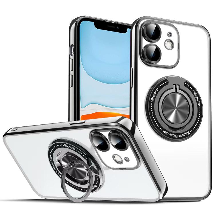 For iPhone 11 Colorful 360 Invisible Ring MagSafe Phone Case