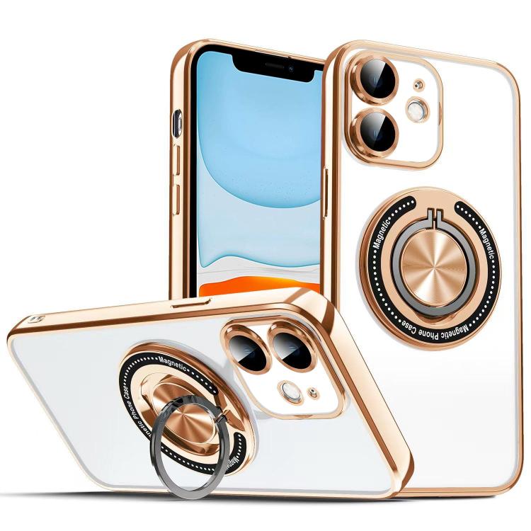 For iPhone 11 Colorful 360 Invisible Ring MagSafe Phone Case