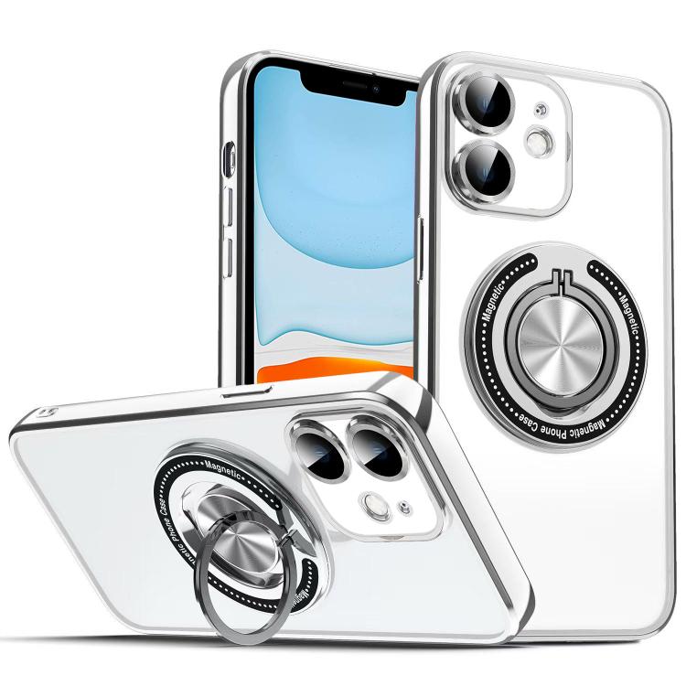 For iPhone 11 Colorful 360 Invisible Ring MagSafe Phone Case