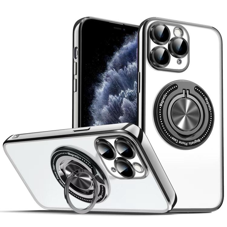 For iPhone 11 Pro Max Colorful 360 Invisible Ring MagSafe Phone Case