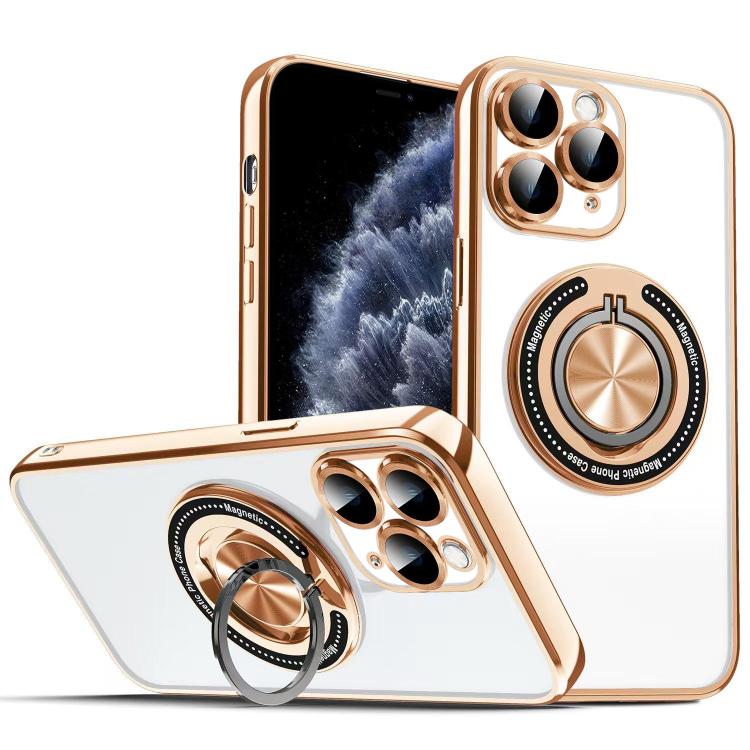 For iPhone 11 Pro Max Colorful 360 Invisible Ring MagSafe Phone Case
