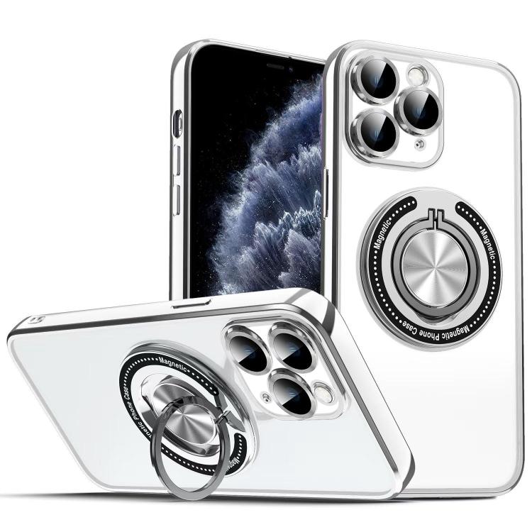 For iPhone 11 Pro Max Colorful 360 Invisible Ring MagSafe Phone Case