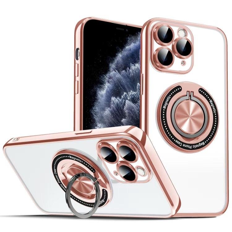 For iPhone 11 Pro Max Colorful 360 Invisible Ring MagSafe Phone Case