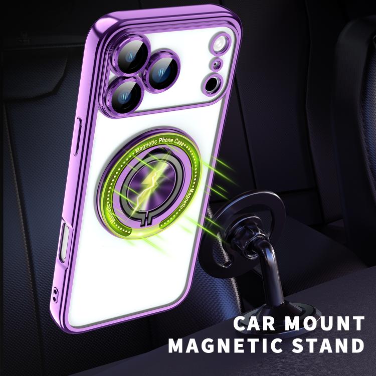 For iPhone 15 Pro Max Colorful 360 Invisible Ring MagSafe Phone Case