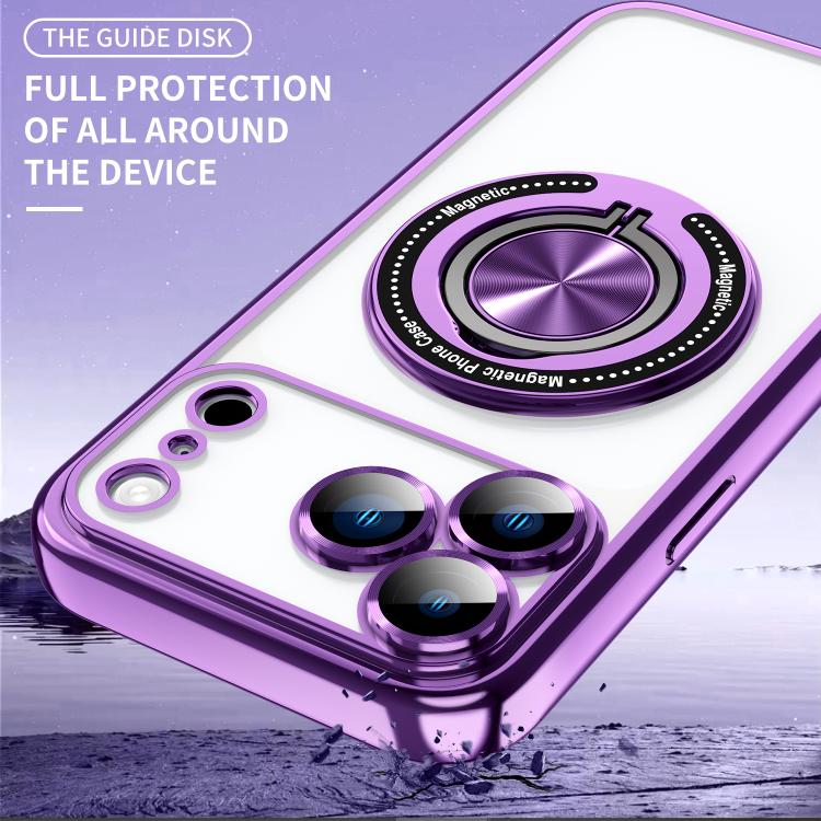 For iPhone 15 Pro Max Colorful 360 Invisible Ring MagSafe Phone Case