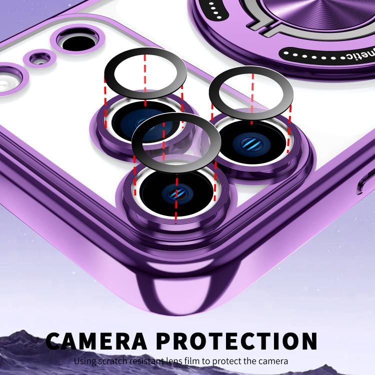 For iPhone 12 Colorful 360 Invisible Ring MagSafe Phone Case