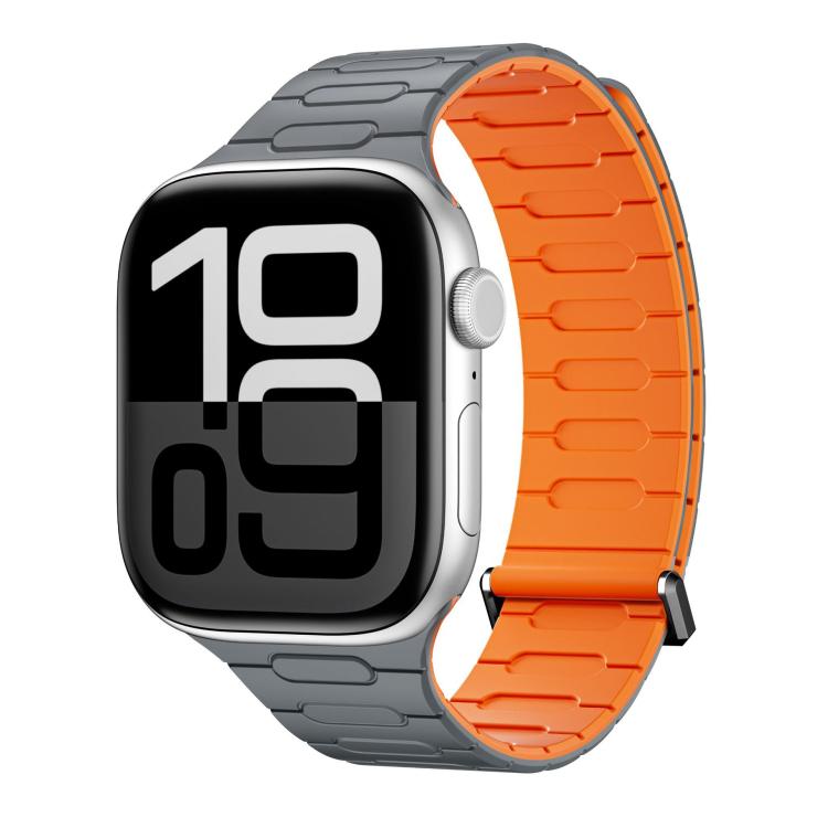 For Apple Watch 46mm / 49mm / 45mm / 44mm I-Shaped Magnetic Silicone Watch Band
