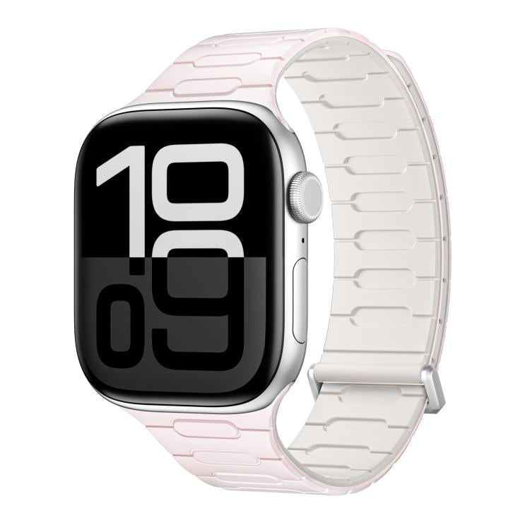 For Apple Watch 46mm / 49mm / 45mm / 44mm I-Shaped Magnetic Silicone Watch Band