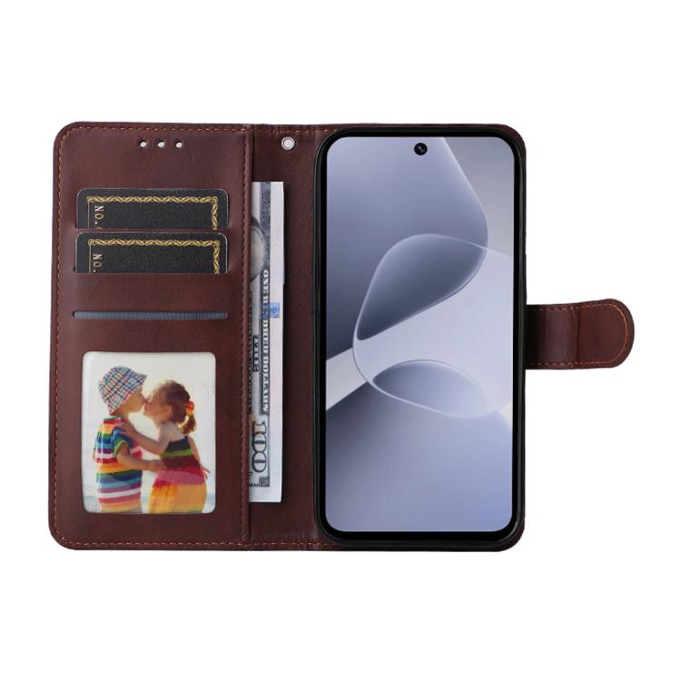 For Infinix Hot 60 Pro+ ENKAY Card Wallet Calf Texture Leather Phone Case with Full Glue Coverage Soft Hydrogel Film