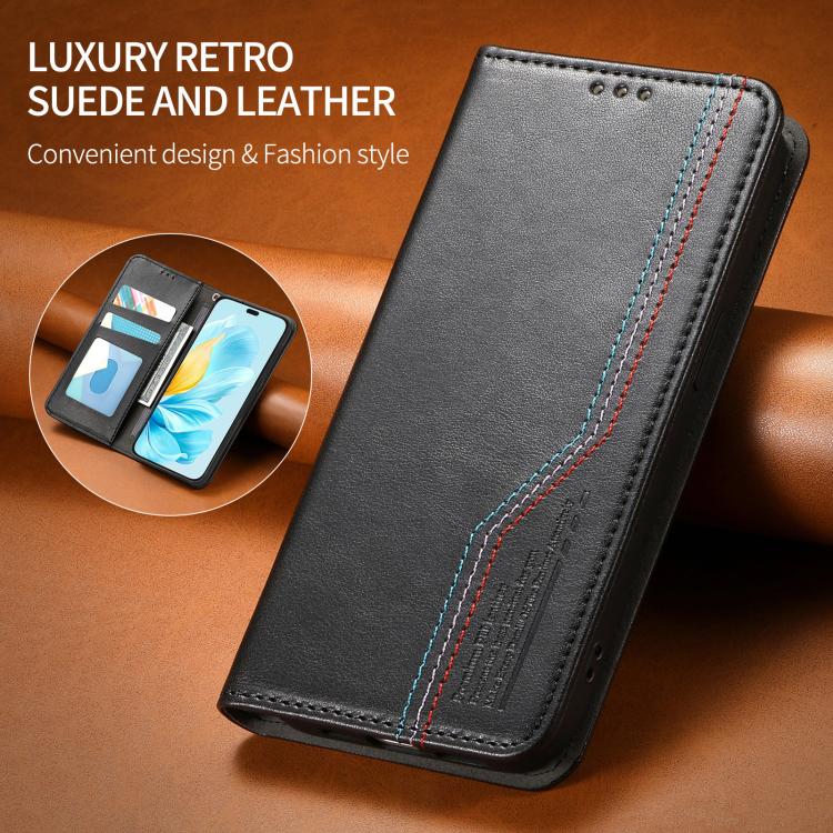 For Honor 200 Lite Global Elastic Wristband Magnetic Suction Leather Phone Case