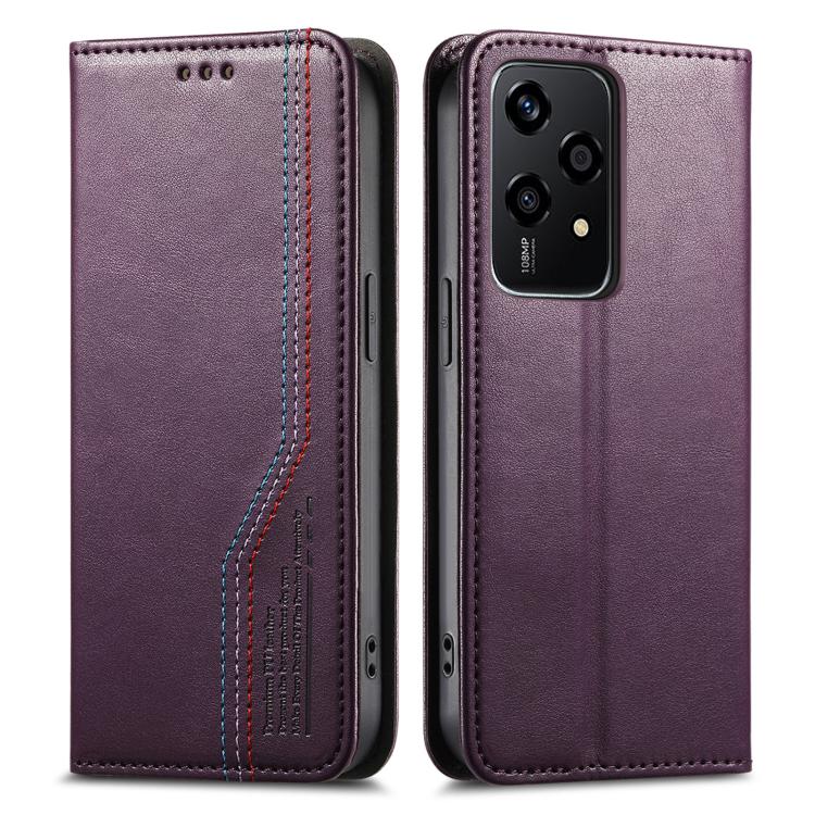 For Honor 200 Lite Global Elastic Wristband Magnetic Suction Leather Phone Case