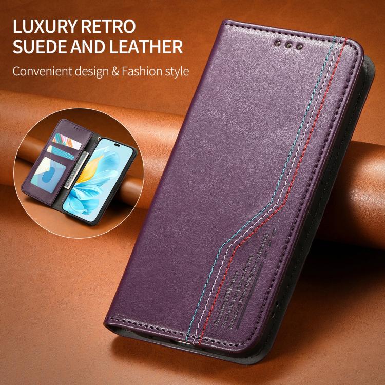 For Honor 200 Lite Global Elastic Wristband Magnetic Suction Leather Phone Case