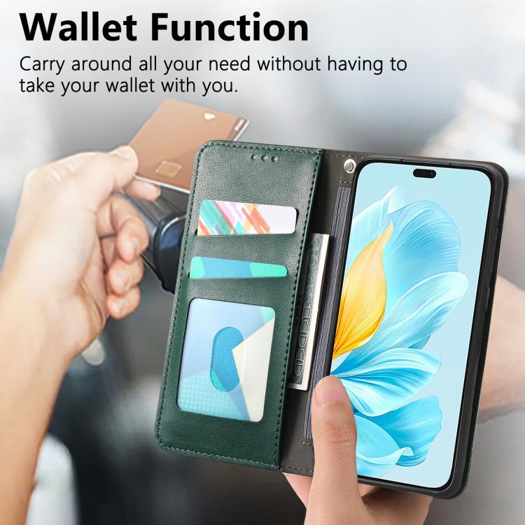 For Honor 200 Lite Global Elastic Wristband Magnetic Suction Leather Phone Case