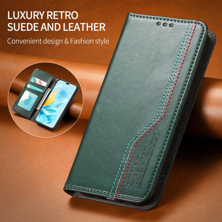 For Honor 200 Lite Global Elastic Wristband Magnetic Suction Leather Phone Case