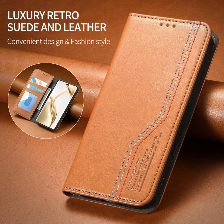 For Honor 200 Pro Elastic Wristband Magnetic Suction Leather Phone Case