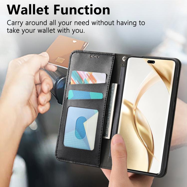 For Honor 200 Pro Elastic Wristband Magnetic Suction Leather Phone Case