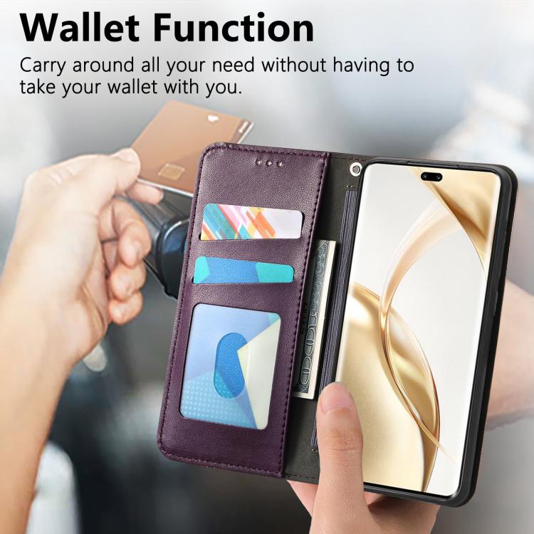 For Honor 200 Pro Elastic Wristband Magnetic Suction Leather Phone Case