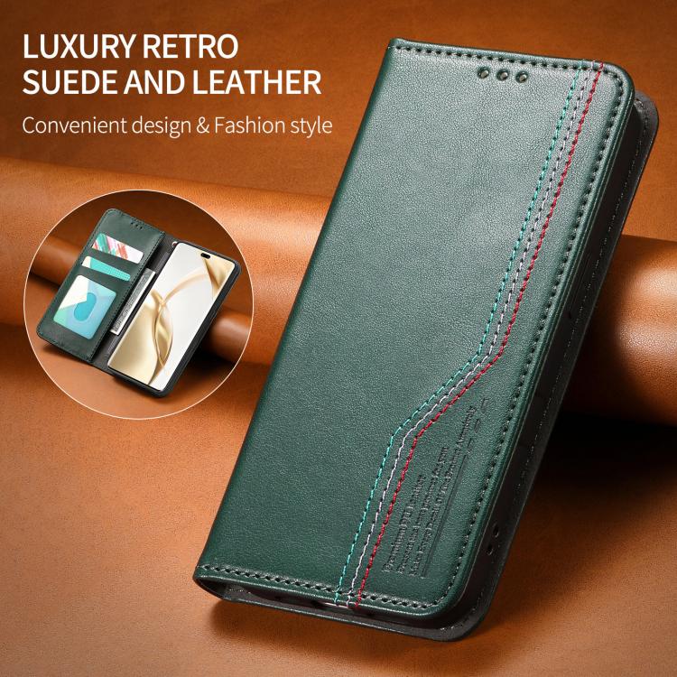 For Honor 200 Pro Elastic Wristband Magnetic Suction Leather Phone Case