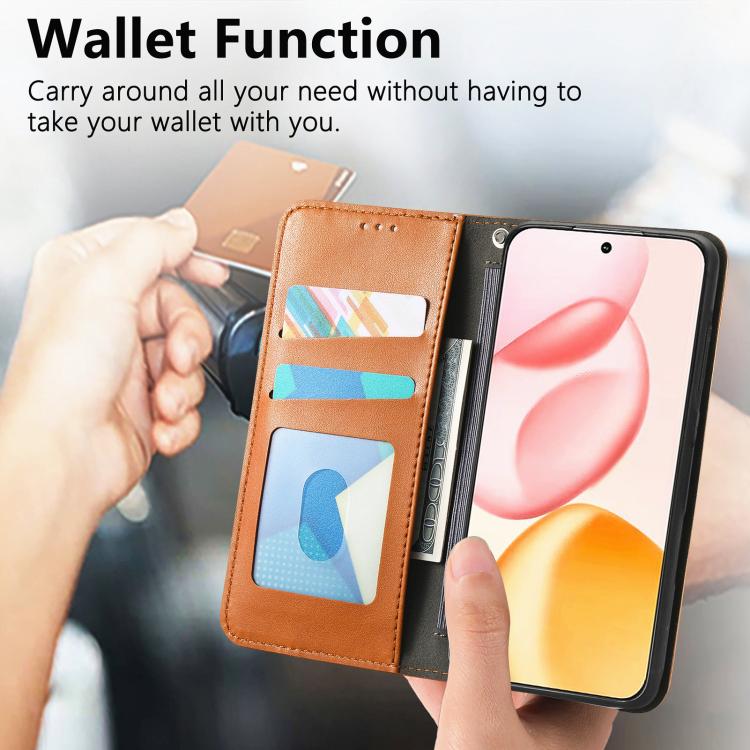 For Honor 400 Glodal 156.5mm Elastic Wristband Magnetic Suction Leather Phone Case