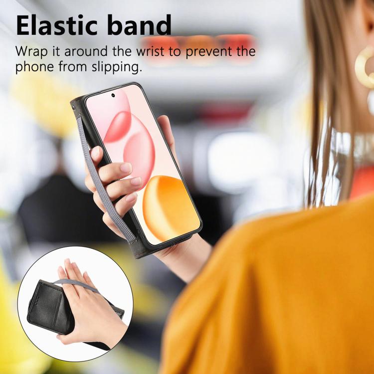 For Honor 400 Glodal 156.5mm Elastic Wristband Magnetic Suction Leather Phone Case