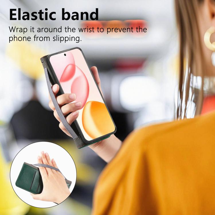 For Honor 400 Glodal 156.5mm Elastic Wristband Magnetic Suction Leather Phone Case