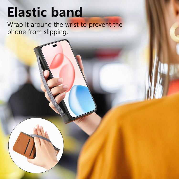 For Honor 400 Lite Glodal Elastic Wristband Magnetic Suction Leather Phone Case