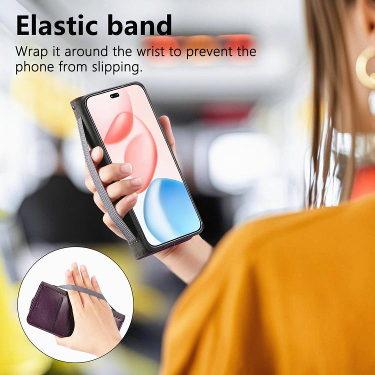 For Honor 400 Lite Glodal Elastic Wristband Magnetic Suction Leather Phone Case