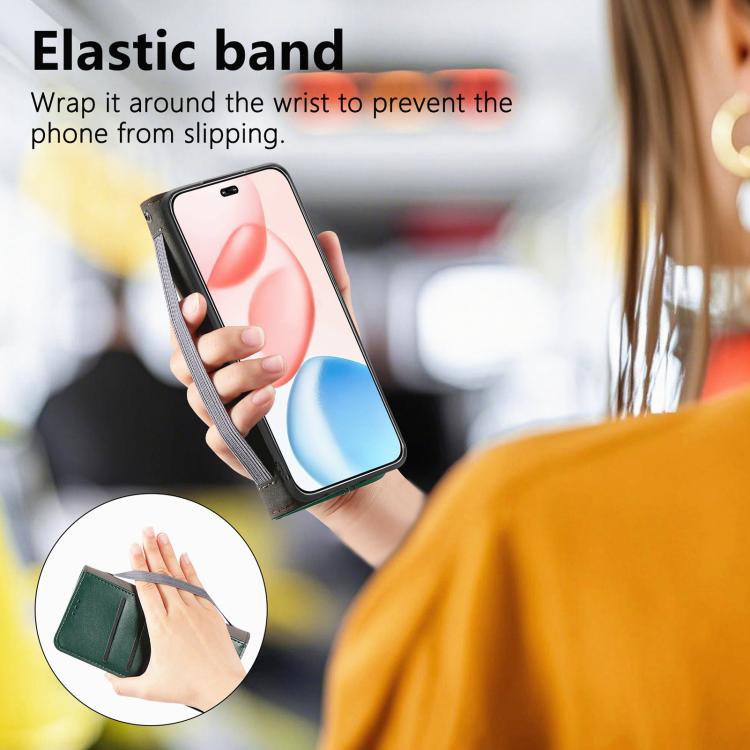For Honor 400 Lite Glodal Elastic Wristband Magnetic Suction Leather Phone Case