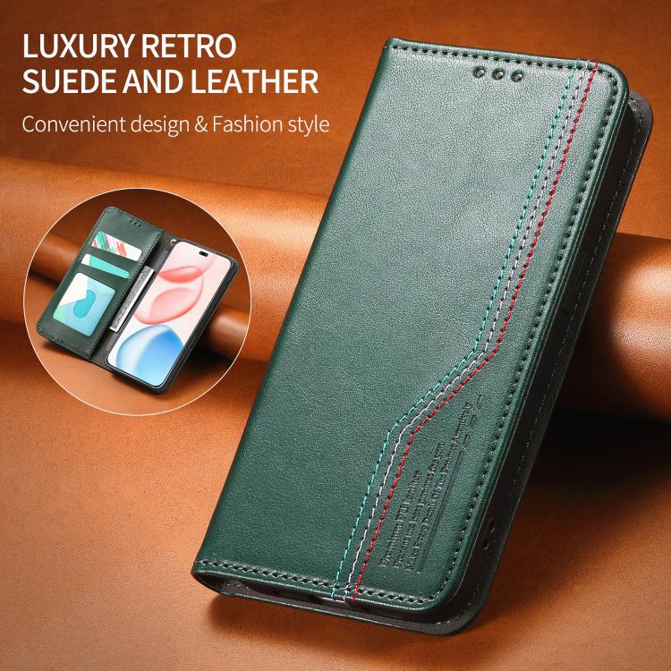 For Honor 400 Lite Glodal Elastic Wristband Magnetic Suction Leather Phone Case